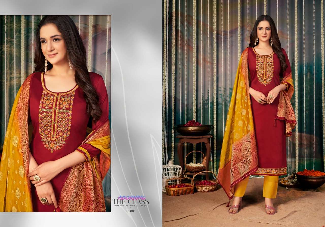 ASHOPALAV BY PANCH RATNA 11881 TO 11885 SERIES BEAUTIFUL SUITS COLORFUL STYLISH FANCY CASUAL WEAR & ETHNIC WEAR JAM SILK DRESSES AT WHOLESALE PRICE