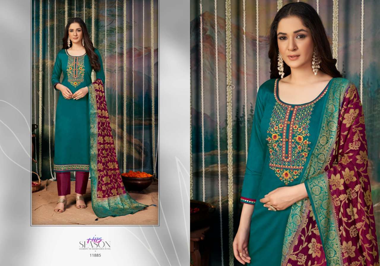 ASHOPALAV BY PANCH RATNA 11881 TO 11885 SERIES BEAUTIFUL SUITS COLORFUL STYLISH FANCY CASUAL WEAR & ETHNIC WEAR JAM SILK DRESSES AT WHOLESALE PRICE