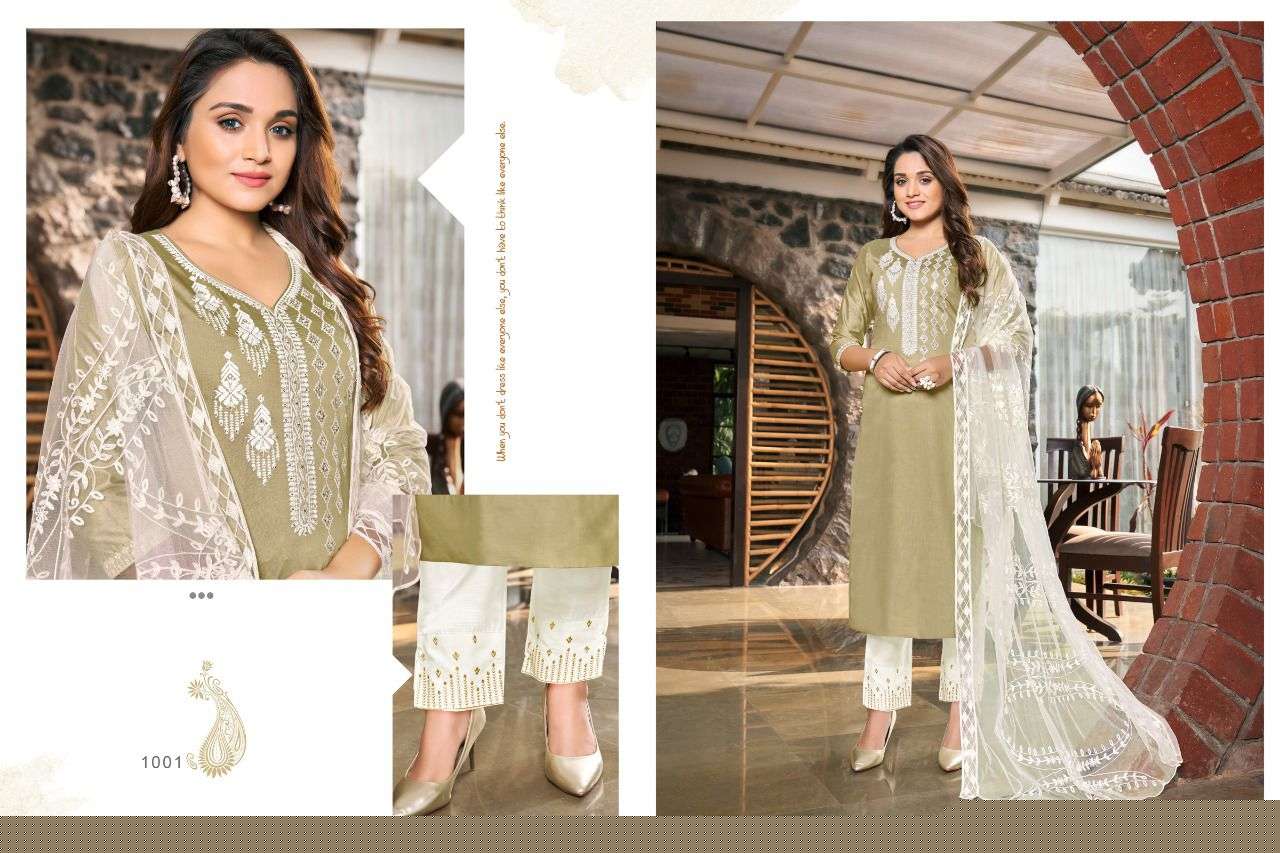 KASINO VOL-3 BY HARIYAALI 1001 TO 1008 SERIES BEAUTIFUL SUITS COLORFUL STYLISH FANCY CASUAL WEAR & ETHNIC WEAR VISCOSE SILK WITH WORK DRESSES AT WHOLESALE PRICE