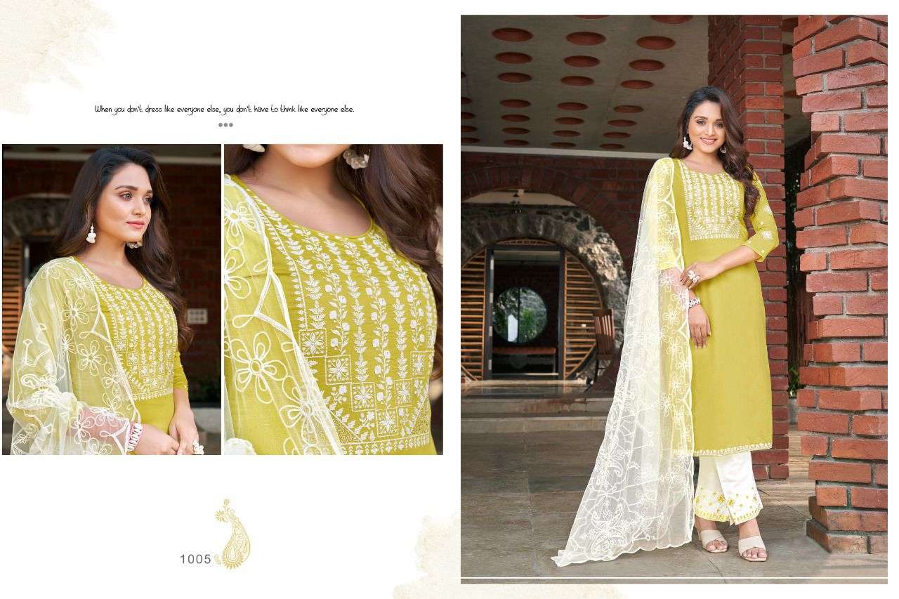 KASINO VOL-3 BY HARIYAALI 1001 TO 1008 SERIES BEAUTIFUL SUITS COLORFUL STYLISH FANCY CASUAL WEAR & ETHNIC WEAR VISCOSE SILK WITH WORK DRESSES AT WHOLESALE PRICE