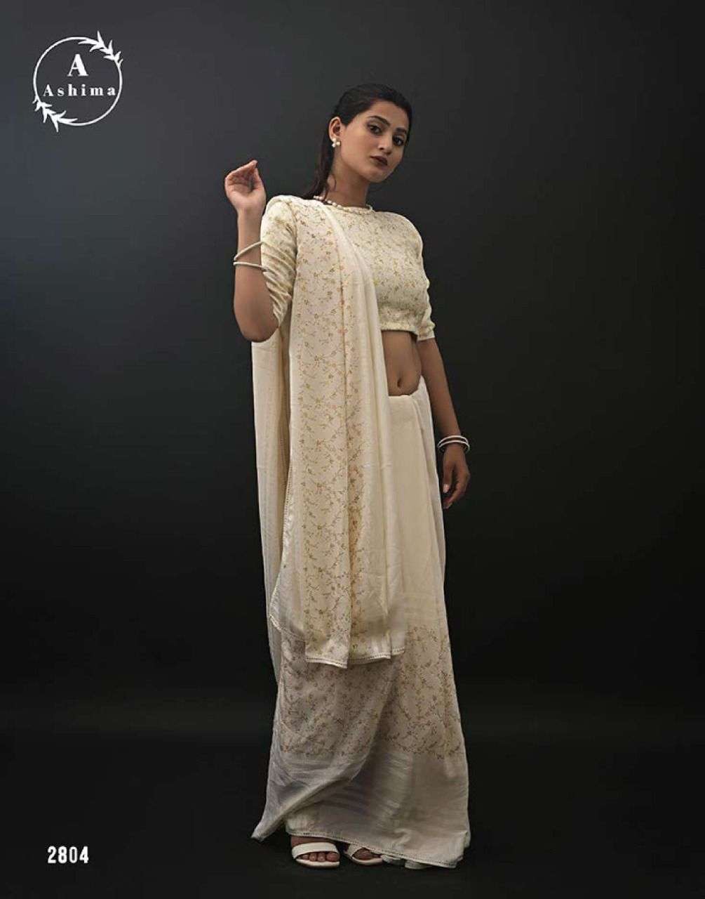 DARK CHINON BY ASHIMA 2801 TO 2808 SERIES INDIAN TRADITIONAL WEAR COLLECTION BEAUTIFUL STYLISH FANCY COLORFUL PARTY WEAR & OCCASIONAL WEAR CHINNON SAREES AT WHOLESALE PRICE