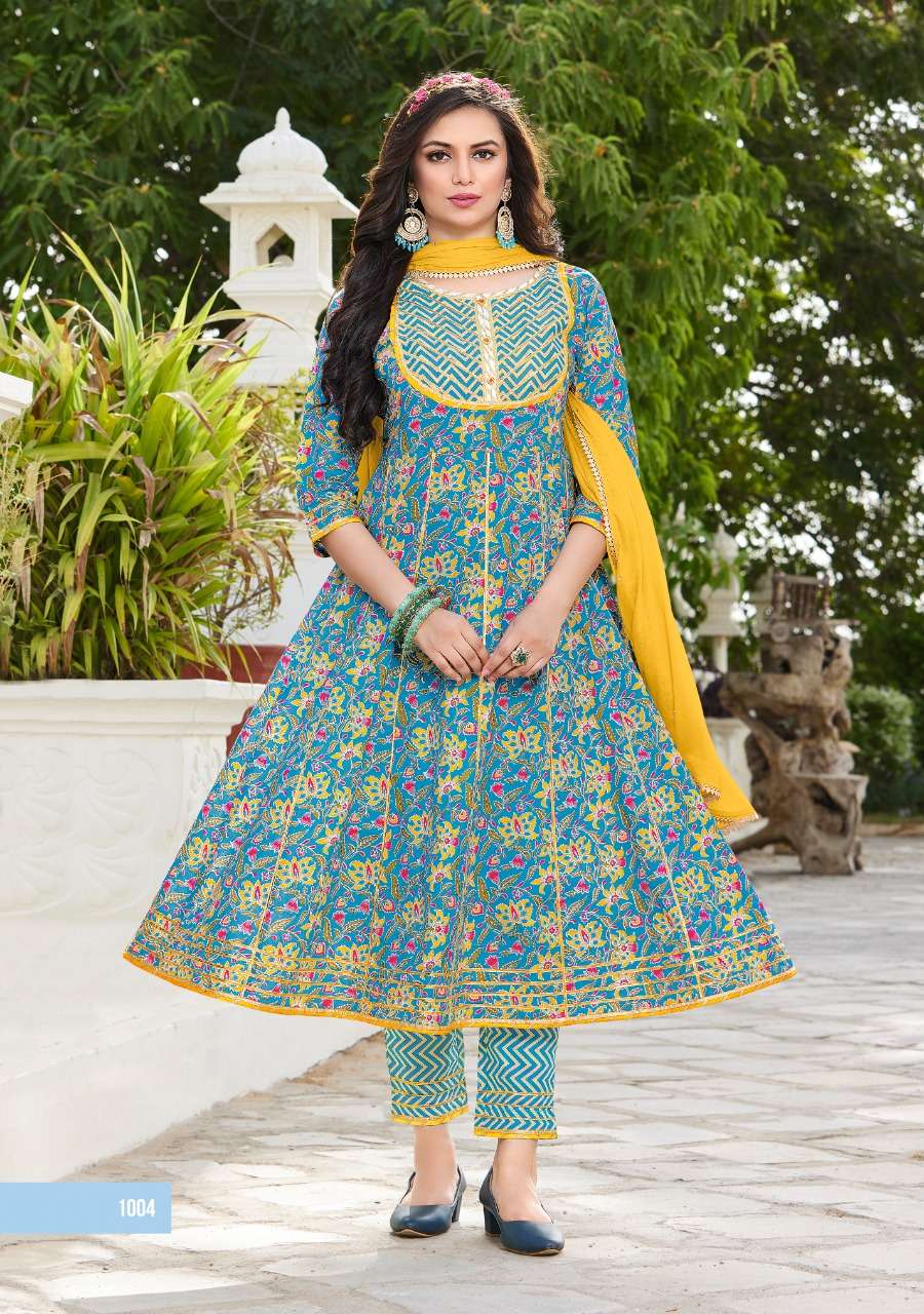 GLAMLOOK BY KAJAL STYLE 1001 TO 1008 SERIES BEAUTIFUL SUITS COLORFUL STYLISH FANCY CASUAL WEAR & ETHNIC WEAR COTTON PRINT DRESSES AT WHOLESALE PRICE