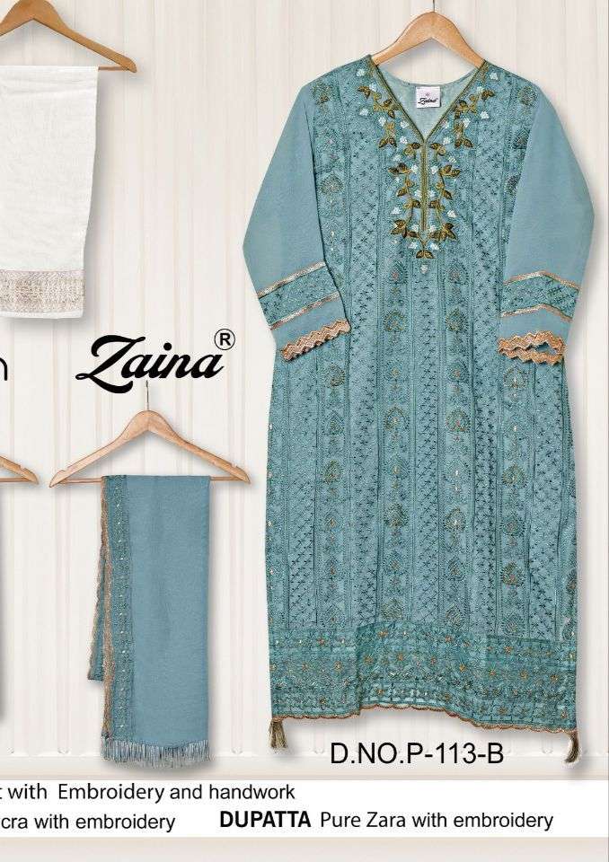 ZAINA HIT COLLECTION VOL-2 BY PRIYAM BEAUTIFUL PAKISTANI SUITS COLORFUL STYLISH FANCY CASUAL WEAR & ETHNIC WEAR PURE GEORGETTE DRESSES AT WHOLESALE PRICE