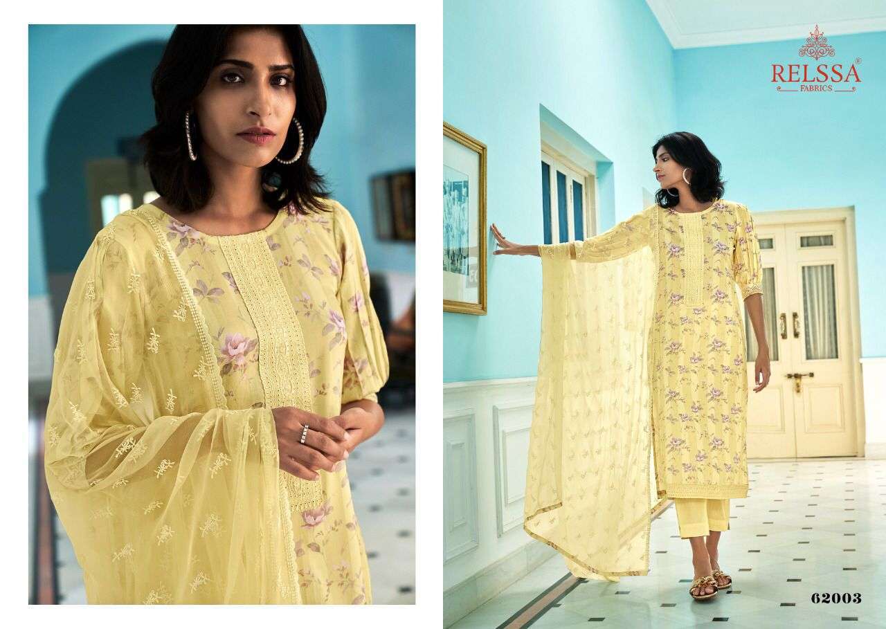 RUBINA VOL-8 BY RELSSA FABRICS 62001 TO 62008 SERIES BEAUTIFUL SUITS COLORFUL STYLISH FANCY CASUAL WEAR & ETHNIC WEAR PURE MODAL COTTON PRINT DRESSES AT WHOLESALE PRICE