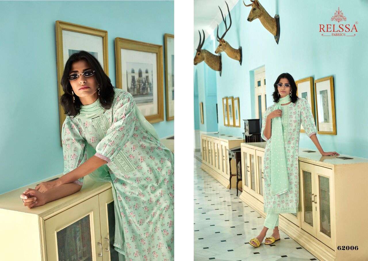 RUBINA VOL-8 BY RELSSA FABRICS 62001 TO 62008 SERIES BEAUTIFUL SUITS COLORFUL STYLISH FANCY CASUAL WEAR & ETHNIC WEAR PURE MODAL COTTON PRINT DRESSES AT WHOLESALE PRICE