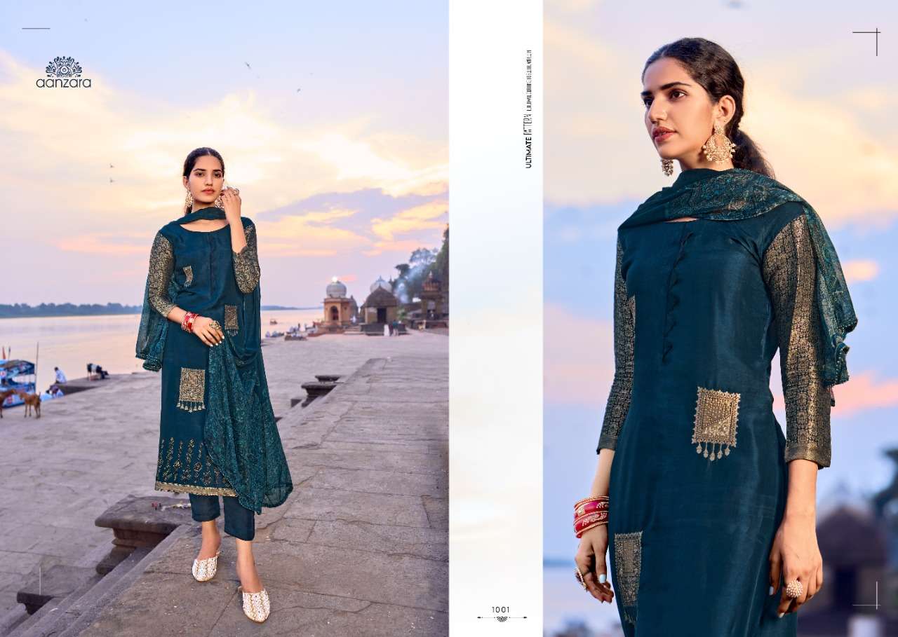 ZIVAH BY AANZARA 1001 TO 1006 SERIES BEAUTIFUL SUITS COLORFUL STYLISH FANCY CASUAL WEAR & ETHNIC WEAR PURE RUSSIAN SILK DRESSES AT WHOLESALE PRICE