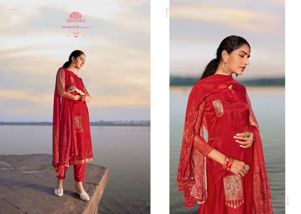 ZIVAH BY AANZARA 1001 TO 1006 SERIES BEAUTIFUL SUITS COLORFUL STYLISH FANCY CASUAL WEAR & ETHNIC WEAR PURE RUSSIAN SILK DRESSES AT WHOLESALE PRICE
