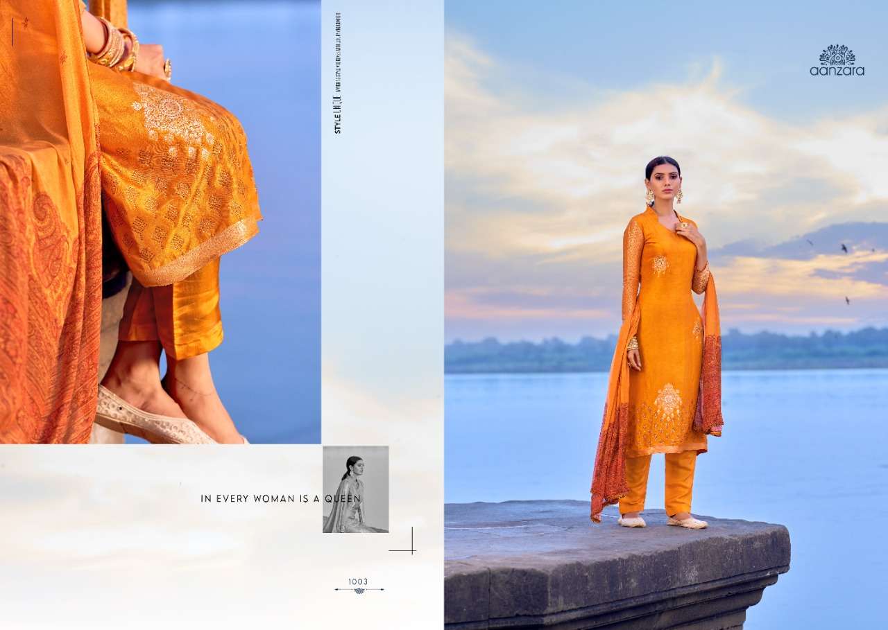 ZIVAH BY AANZARA 1001 TO 1006 SERIES BEAUTIFUL SUITS COLORFUL STYLISH FANCY CASUAL WEAR & ETHNIC WEAR PURE RUSSIAN SILK DRESSES AT WHOLESALE PRICE