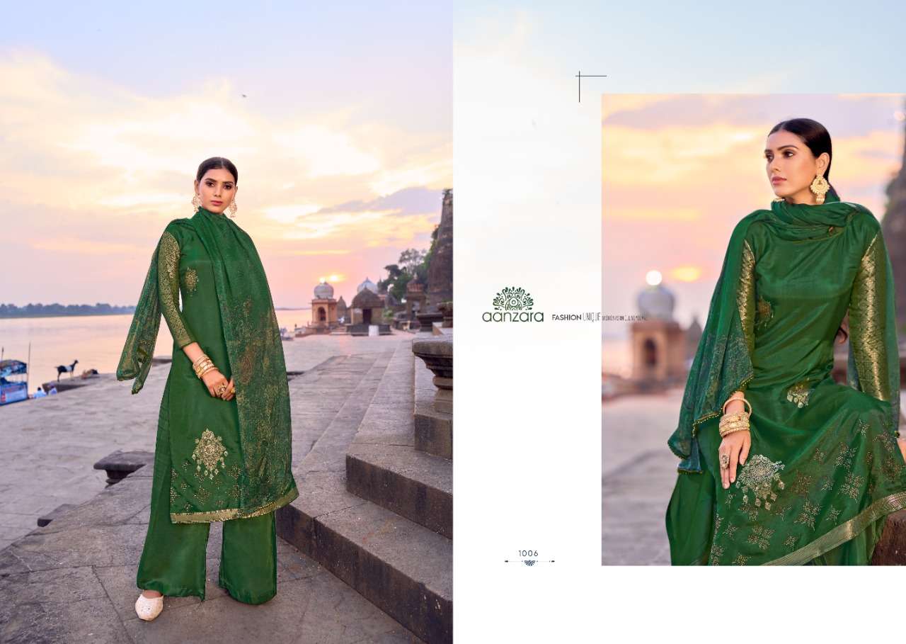 ZIVAH BY AANZARA 1001 TO 1006 SERIES BEAUTIFUL SUITS COLORFUL STYLISH FANCY CASUAL WEAR & ETHNIC WEAR PURE RUSSIAN SILK DRESSES AT WHOLESALE PRICE