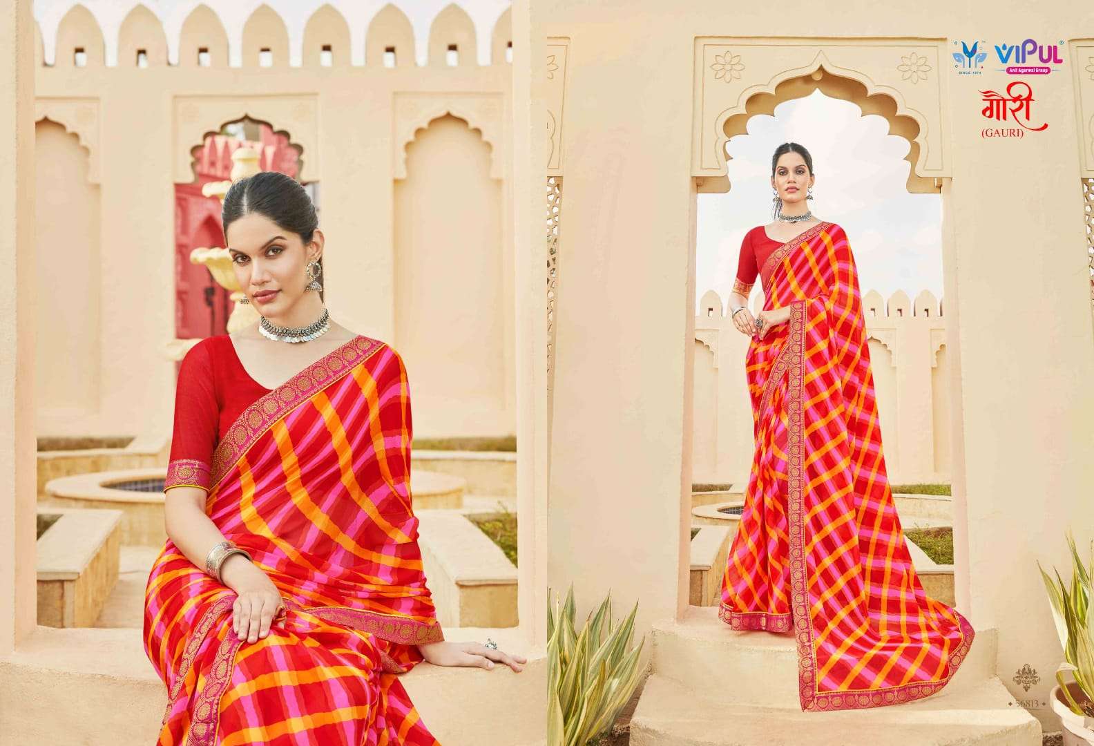 GAURI BY VIPUL FASHION 56008 TO 56024 SERIES INDIAN TRADITIONAL WEAR COLLECTION BEAUTIFUL STYLISH FANCY COLORFUL PARTY WEAR & OCCASIONAL WEAR FANCY SAREES AT WHOLESALE PRICE