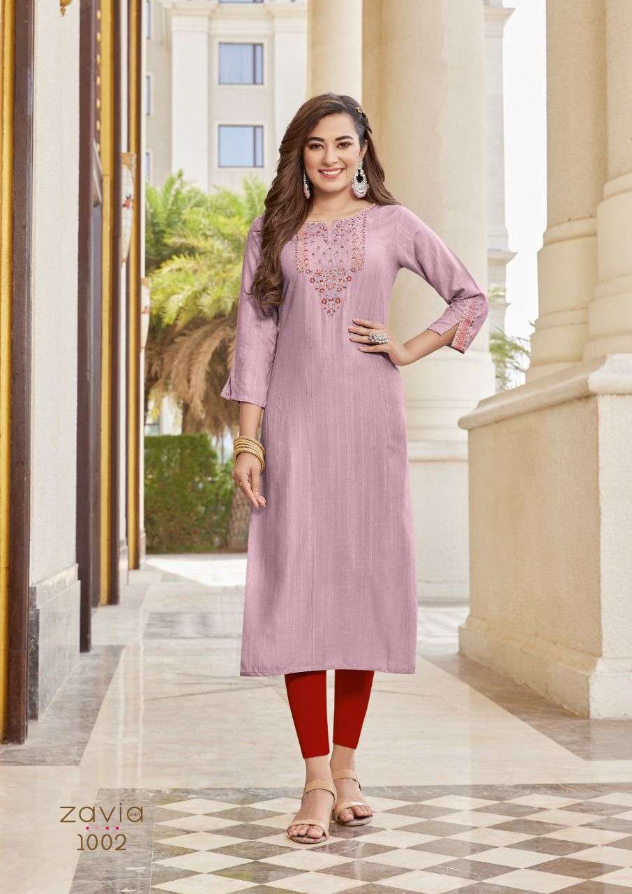 ZAVIA VOL-1 BY KOODEE 1001 TO 1004 SERIES DESIGNER STYLISH FANCY COLORFUL BEAUTIFUL PARTY WEAR & ETHNIC WEAR COLLECTION VISCOSE KURTIS AT WHOLESALE PRICE