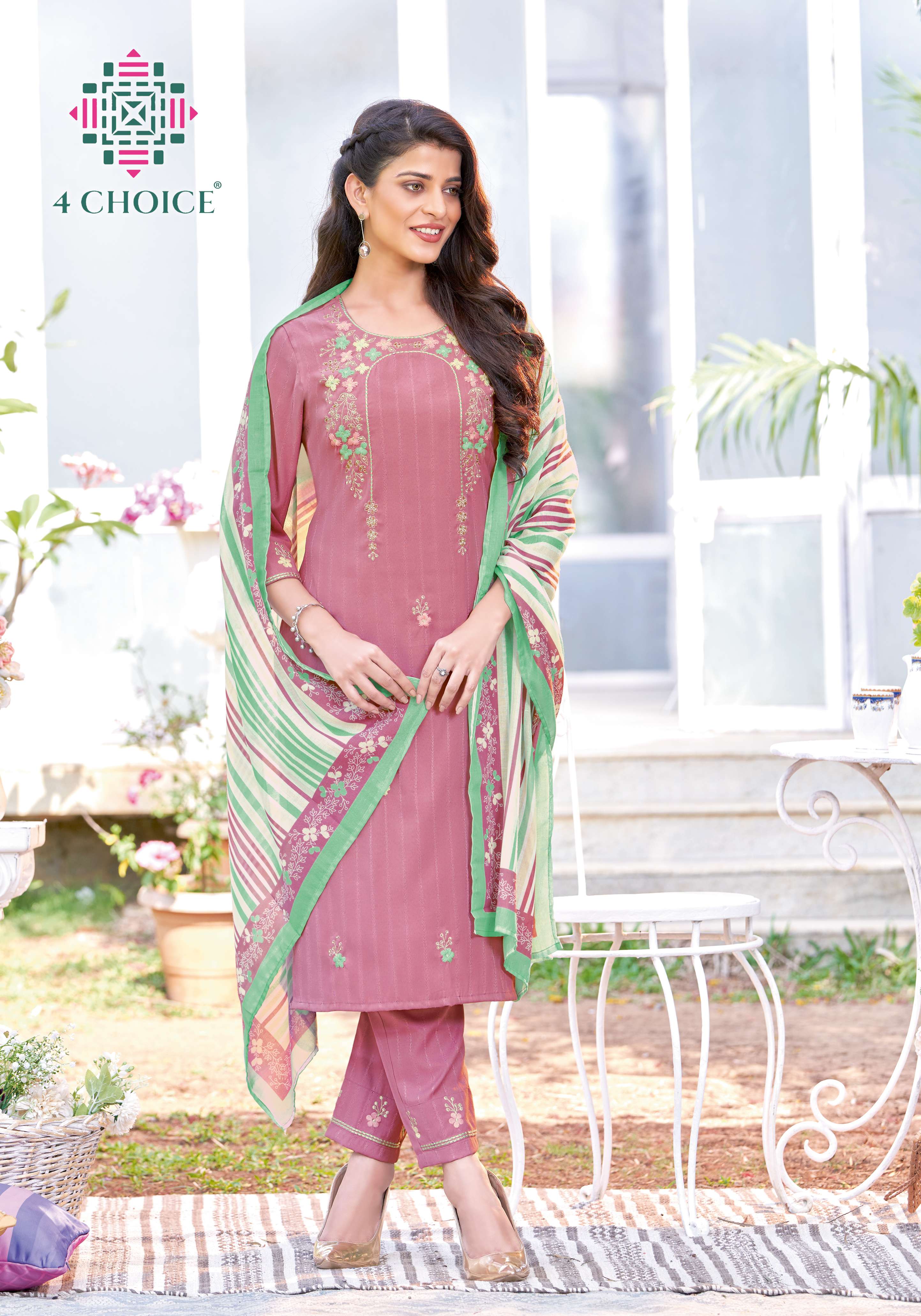 RETRO BY 4 CHOICE 1001 TO 1008 SERIES BEAUTIFUL SUITS COLORFUL STYLISH FANCY CASUAL WEAR & ETHNIC WEAR VISCOSE WITH WORK DRESSES AT WHOLESALE PRICE