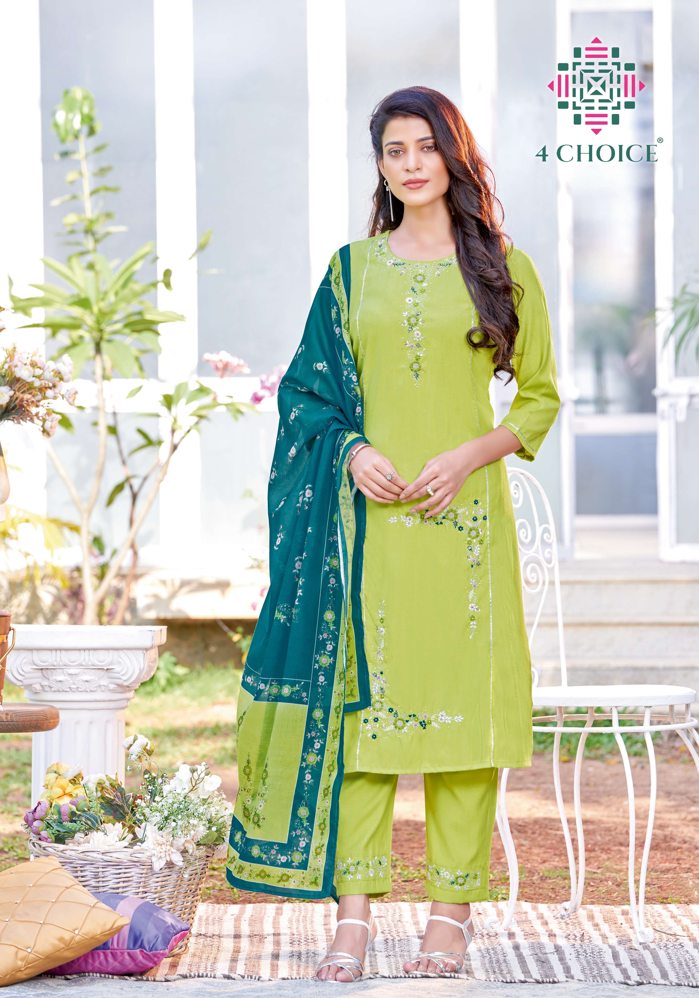 RETRO BY 4 CHOICE 1001 TO 1008 SERIES BEAUTIFUL SUITS COLORFUL STYLISH FANCY CASUAL WEAR & ETHNIC WEAR VISCOSE WITH WORK DRESSES AT WHOLESALE PRICE
