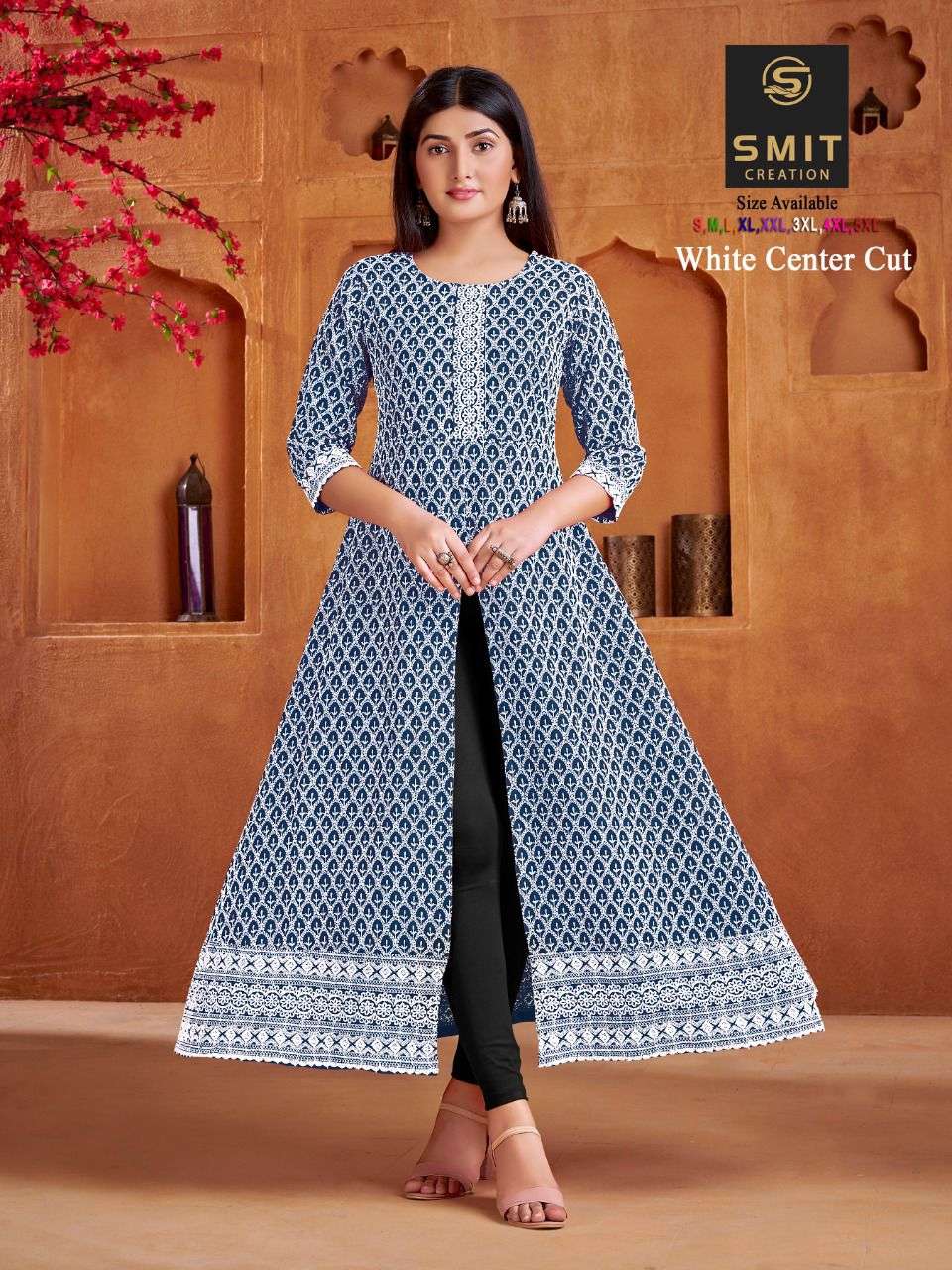 WHITE CENTER CUT BY POONAM DESIGNER 1001 TO 1004 SERIES BEAUTIFUL STYLISH FANCY COLORFUL CASUAL WEAR & ETHNIC WEAR FANCY GOWNS AT WHOLESALE PRICE
