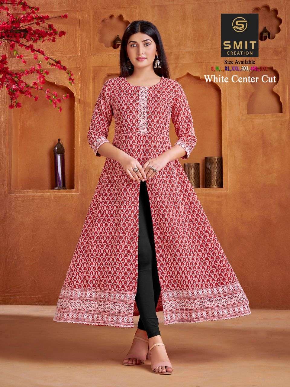 WHITE CENTER CUT BY POONAM DESIGNER 1001 TO 1004 SERIES BEAUTIFUL STYLISH FANCY COLORFUL CASUAL WEAR & ETHNIC WEAR FANCY GOWNS AT WHOLESALE PRICE