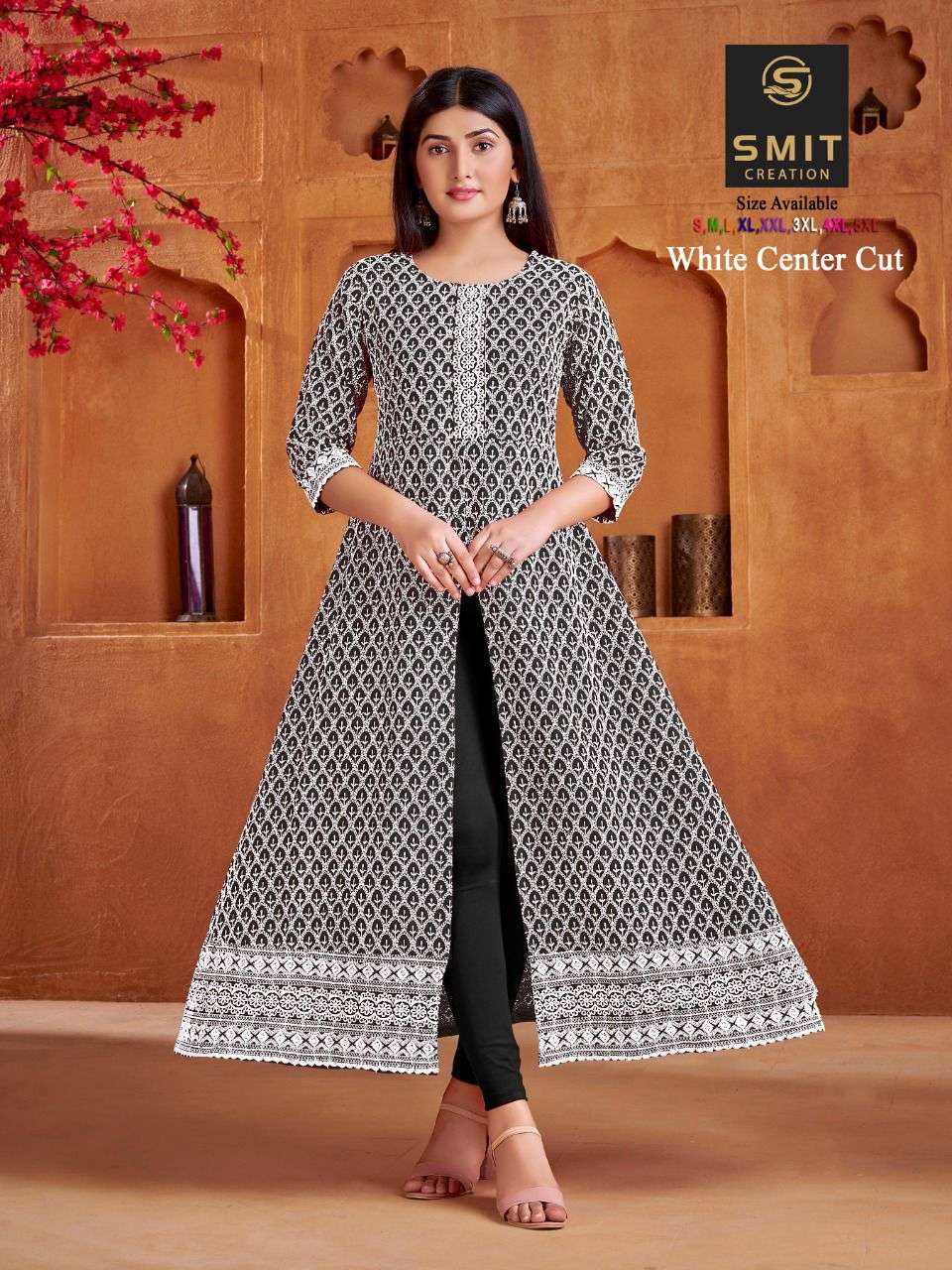 WHITE CENTER CUT BY POONAM DESIGNER 1001 TO 1004 SERIES BEAUTIFUL STYLISH FANCY COLORFUL CASUAL WEAR & ETHNIC WEAR FANCY GOWNS AT WHOLESALE PRICE