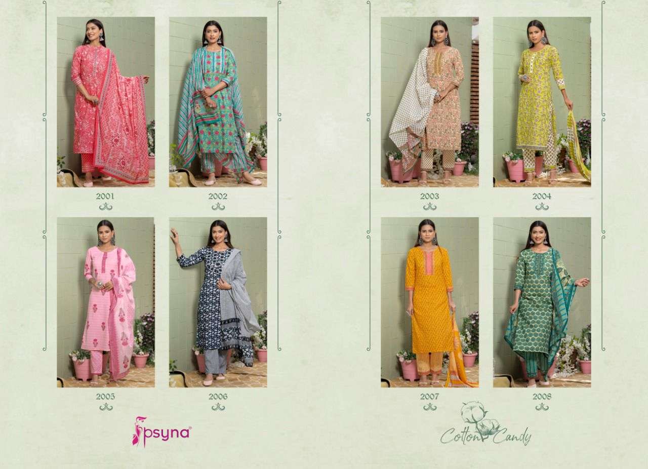 COTTON CANDY VOL-2 BY PSYNA 2001 TO 2008 SERIES BEAUTIFUL SUITS COLORFUL STYLISH FANCY CASUAL WEAR & ETHNIC WEAR CAMBRIC COTTON DRESSES AT WHOLESALE PRICE