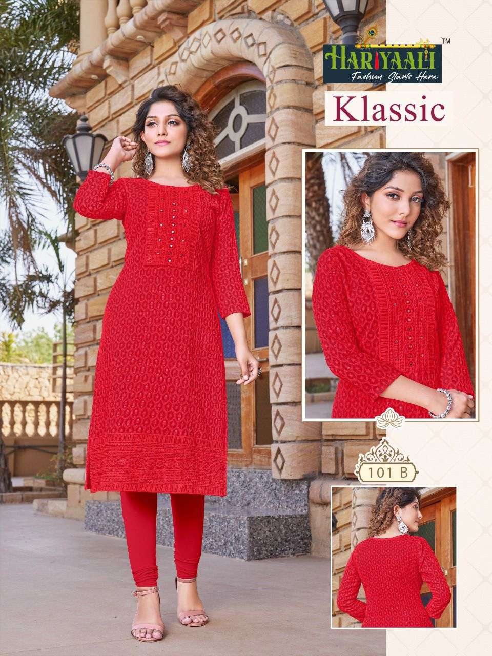 KLASSIC BY HARIYAALI 101 TO 101-I SERIES DESIGNER STYLISH FANCY COLORFUL BEAUTIFUL PARTY WEAR & ETHNIC WEAR COLLECTION PURE RAYON KURTIS AT WHOLESALE PRICE