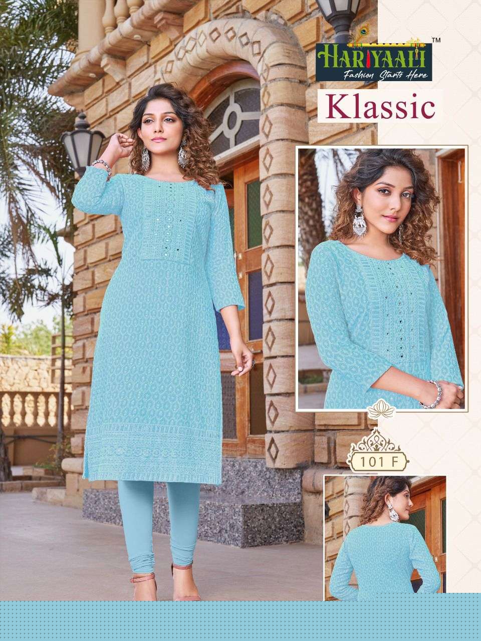 KLASSIC BY HARIYAALI 101 TO 101-I SERIES DESIGNER STYLISH FANCY COLORFUL BEAUTIFUL PARTY WEAR & ETHNIC WEAR COLLECTION PURE RAYON KURTIS AT WHOLESALE PRICE
