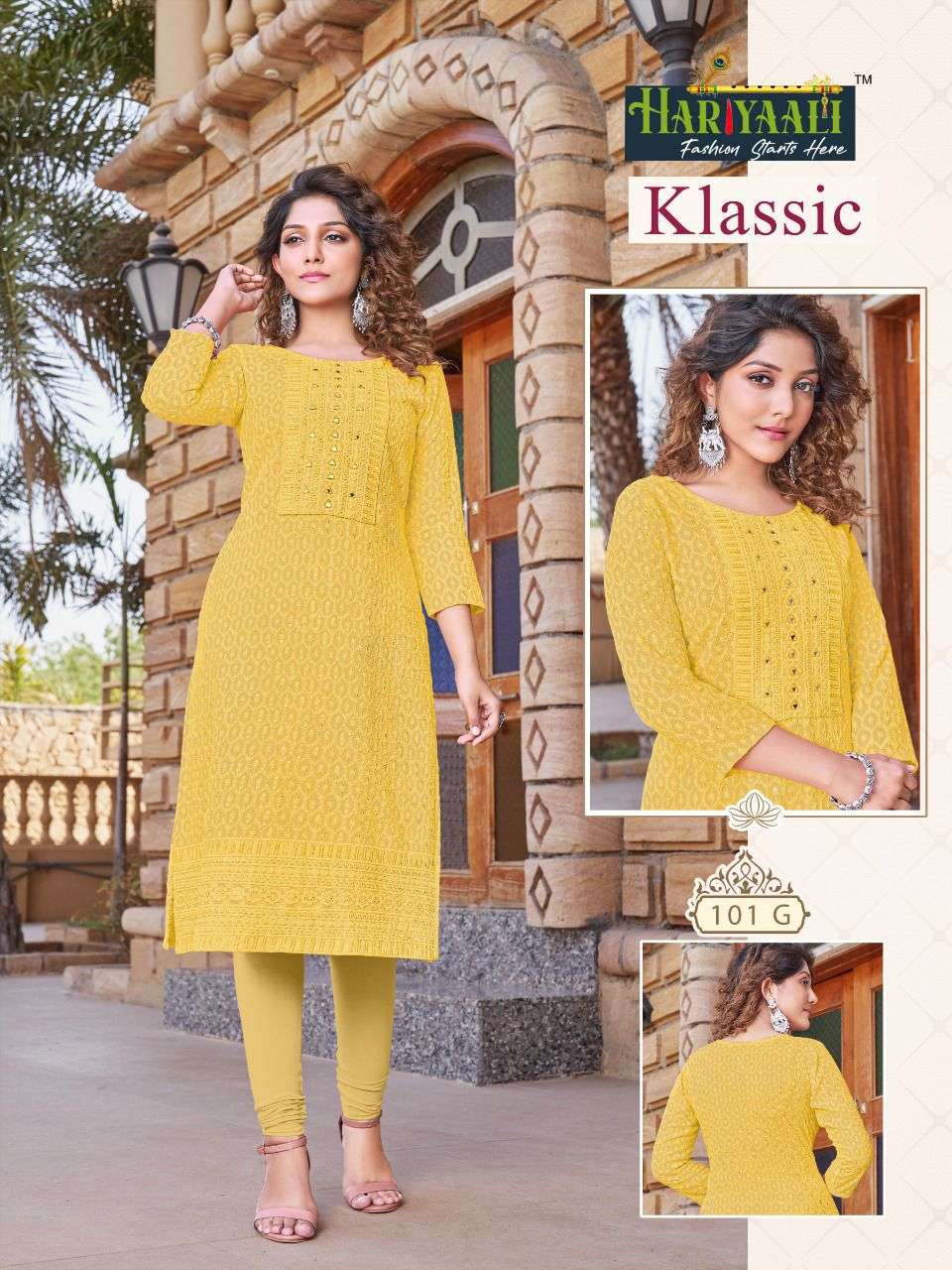 KLASSIC BY HARIYAALI 101 TO 101-I SERIES DESIGNER STYLISH FANCY COLORFUL BEAUTIFUL PARTY WEAR & ETHNIC WEAR COLLECTION PURE RAYON KURTIS AT WHOLESALE PRICE