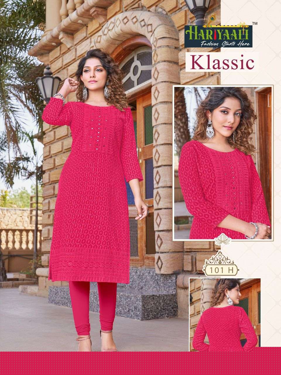 KLASSIC BY HARIYAALI 101 TO 101-I SERIES DESIGNER STYLISH FANCY COLORFUL BEAUTIFUL PARTY WEAR & ETHNIC WEAR COLLECTION PURE RAYON KURTIS AT WHOLESALE PRICE