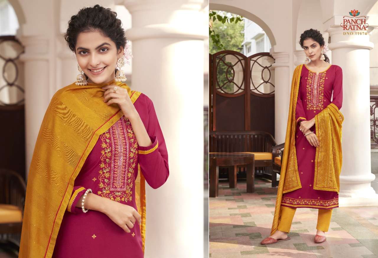 ANGEL BY PANCH RATNA 11671 TO 11675 SERIES BEAUTIFUL SUITS COLORFUL STYLISH FANCY CASUAL WEAR & ETHNIC WEAR SILK DRESSES AT WHOLESALE PRICE