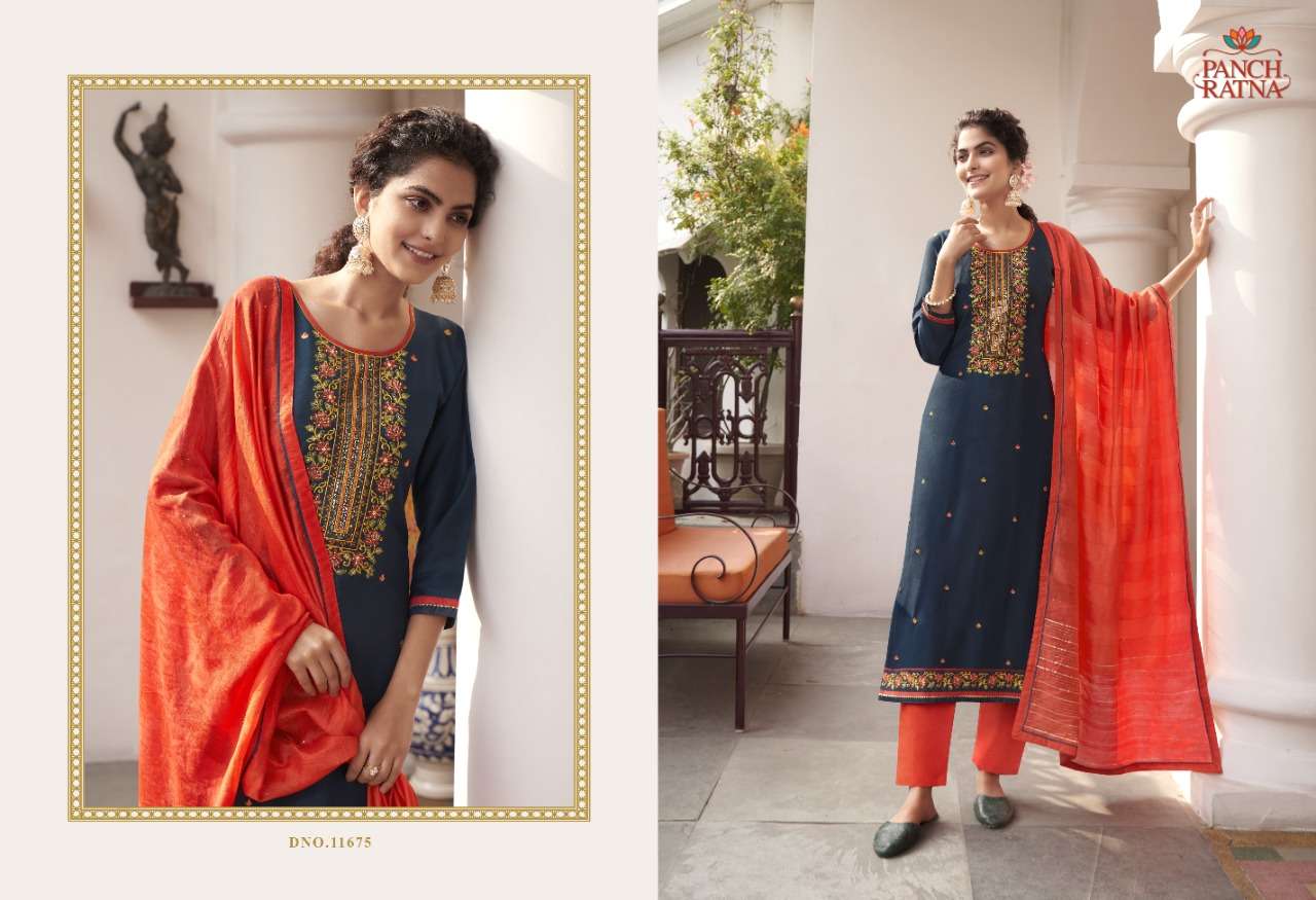 ANGEL BY PANCH RATNA 11671 TO 11675 SERIES BEAUTIFUL SUITS COLORFUL STYLISH FANCY CASUAL WEAR & ETHNIC WEAR SILK DRESSES AT WHOLESALE PRICE