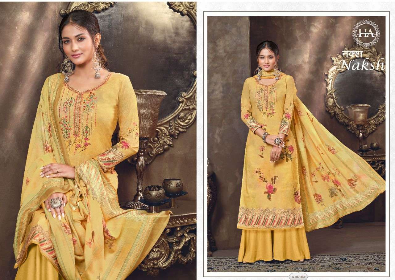 Naksh By Harshit Fashion Hub 967-001 To 967-010 Series Beautiful Suits Colorful Stylish Fancy Casual Wear & Ethnic Wear Pure Cambric Print Dresses At Wholesale Price
