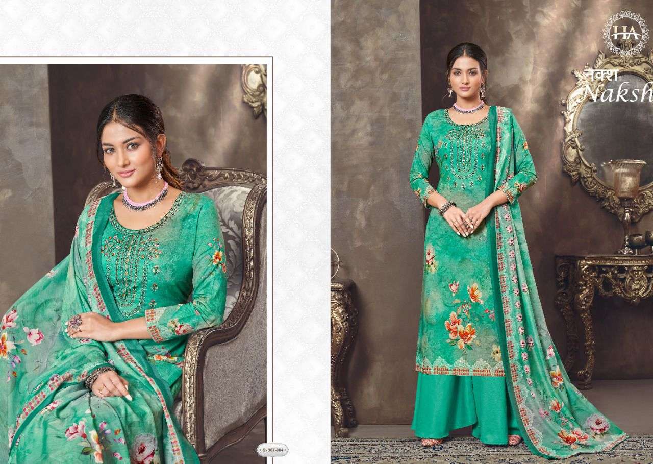 Naksh By Harshit Fashion Hub 967-001 To 967-010 Series Beautiful Suits Colorful Stylish Fancy Casual Wear & Ethnic Wear Pure Cambric Print Dresses At Wholesale Price