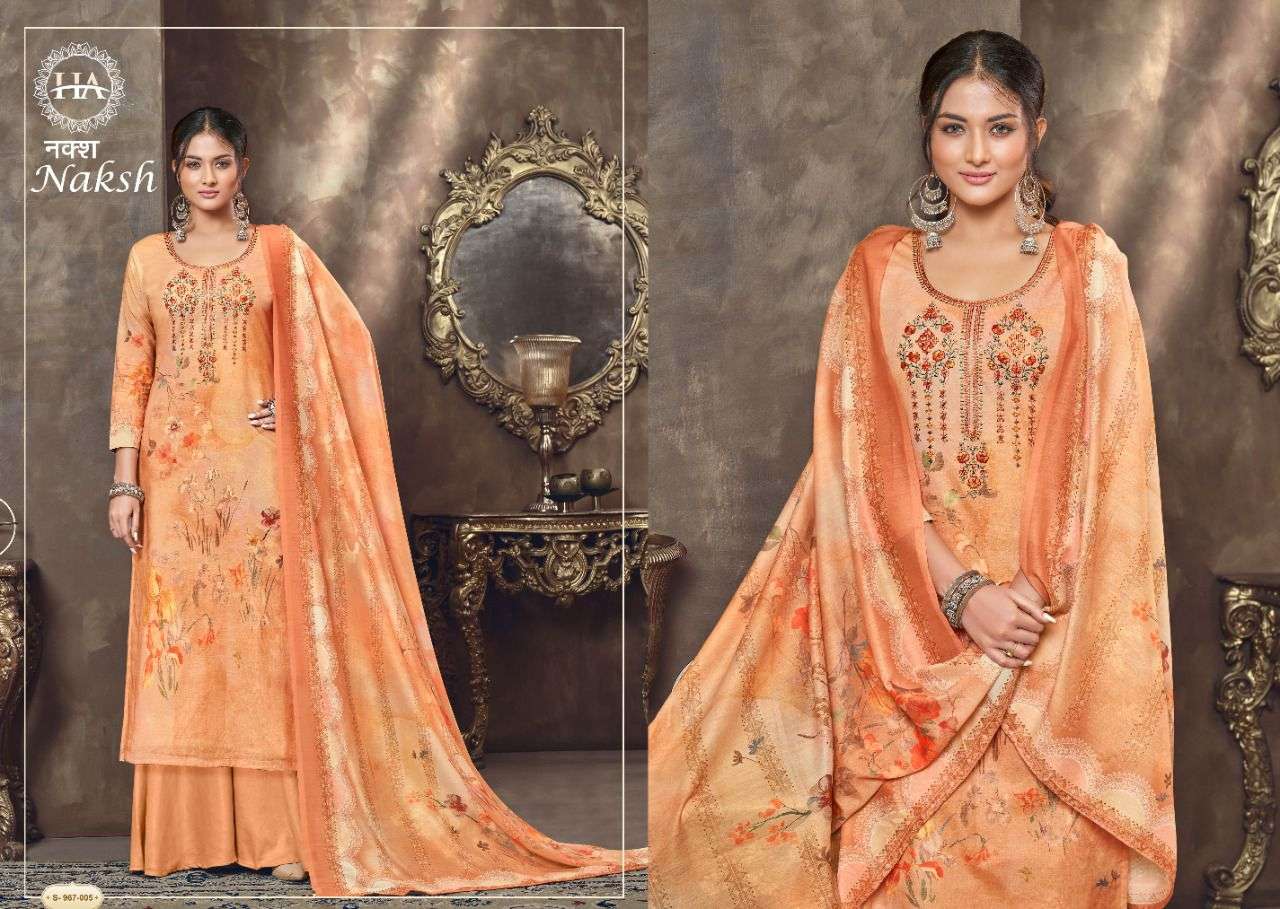 Naksh By Harshit Fashion Hub 967-001 To 967-010 Series Beautiful Suits Colorful Stylish Fancy Casual Wear & Ethnic Wear Pure Cambric Print Dresses At Wholesale Price