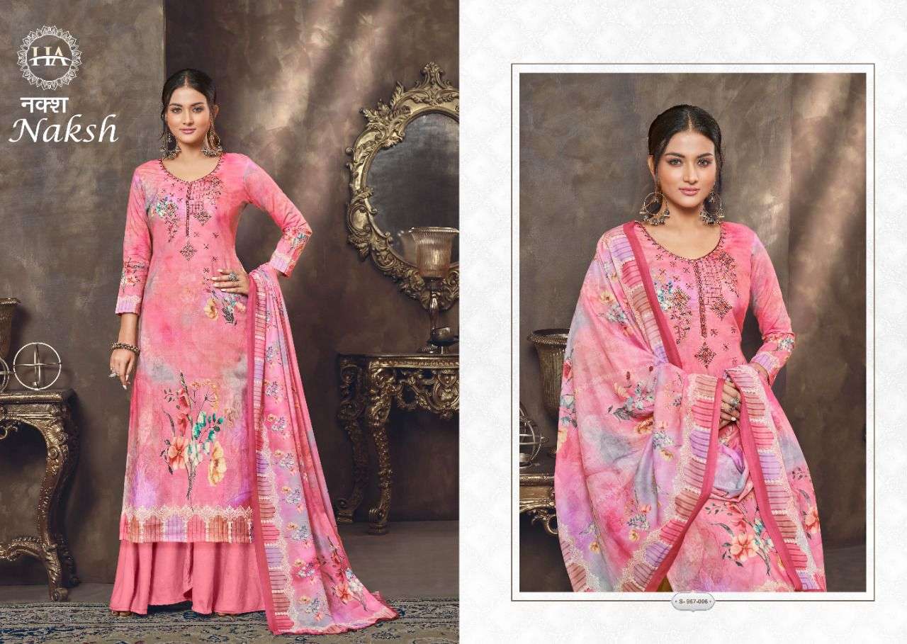 Naksh By Harshit Fashion Hub 967-001 To 967-010 Series Beautiful Suits Colorful Stylish Fancy Casual Wear & Ethnic Wear Pure Cambric Print Dresses At Wholesale Price