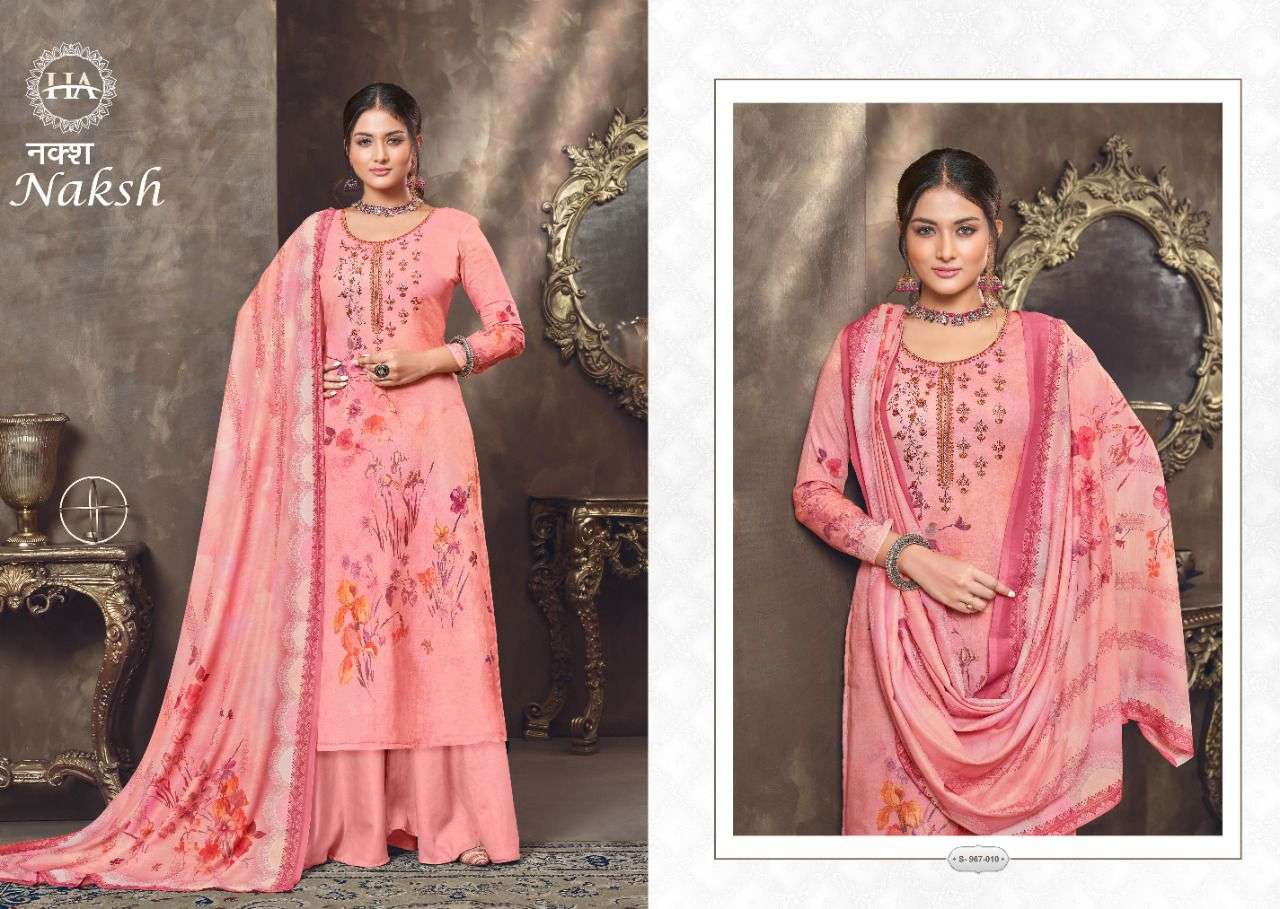 Naksh By Harshit Fashion Hub 967-001 To 967-010 Series Beautiful Suits Colorful Stylish Fancy Casual Wear & Ethnic Wear Pure Cambric Print Dresses At Wholesale Price