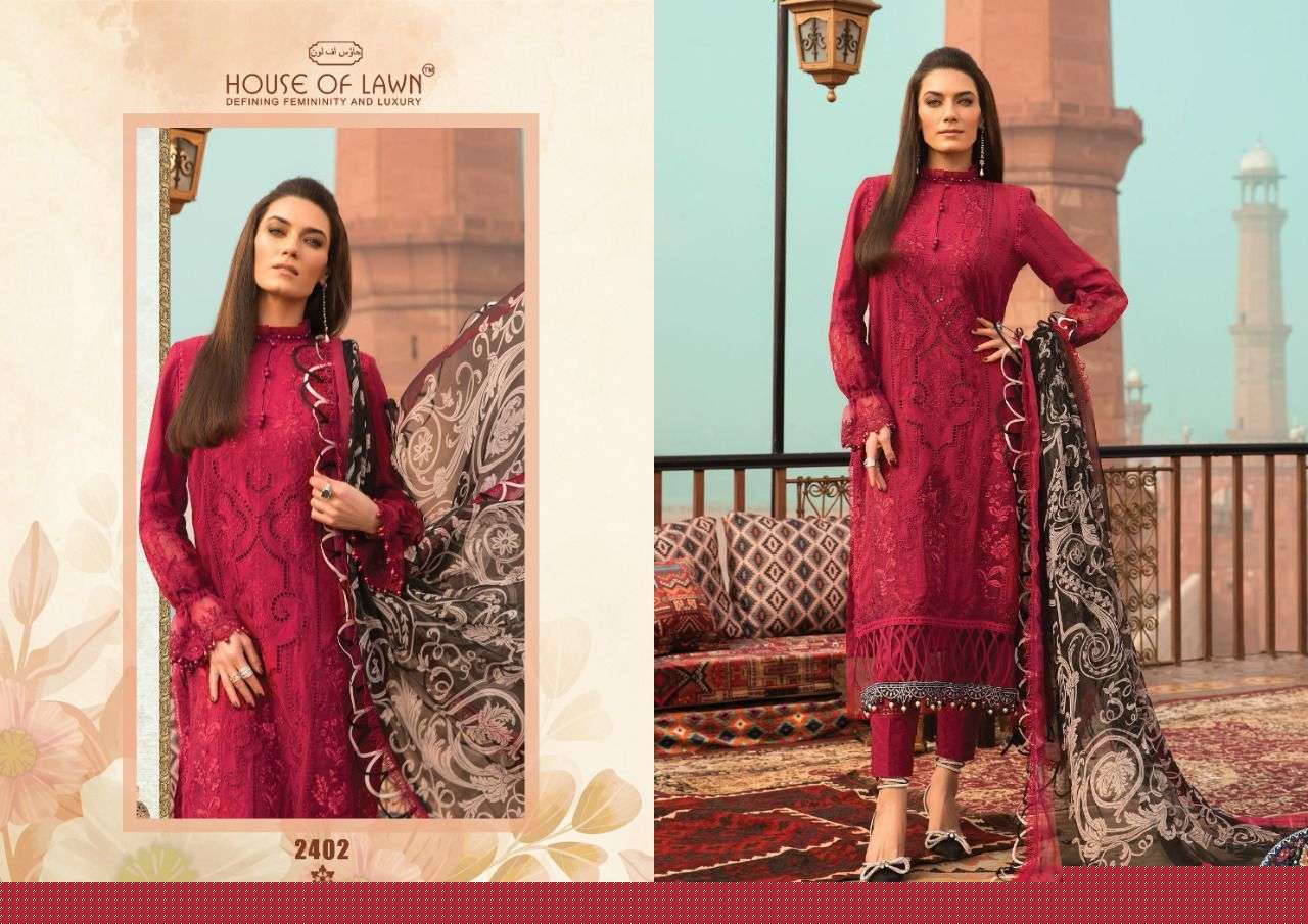 FIRDOUS REMIX BY HOUSE OF LAWN 2401 TO 2407 SERIES BEAUTIFUL PAKISTANI SUITS COLORFUL STYLISH FANCY CASUAL WEAR & ETHNIC WEAR PURE COTTON DRESSES AT WHOLESALE PRICE
