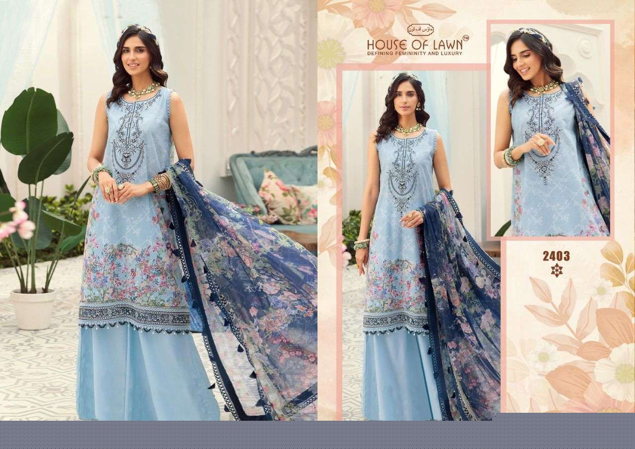 FIRDOUS REMIX BY HOUSE OF LAWN 2401 TO 2407 SERIES BEAUTIFUL PAKISTANI SUITS COLORFUL STYLISH FANCY CASUAL WEAR & ETHNIC WEAR PURE COTTON DRESSES AT WHOLESALE PRICE