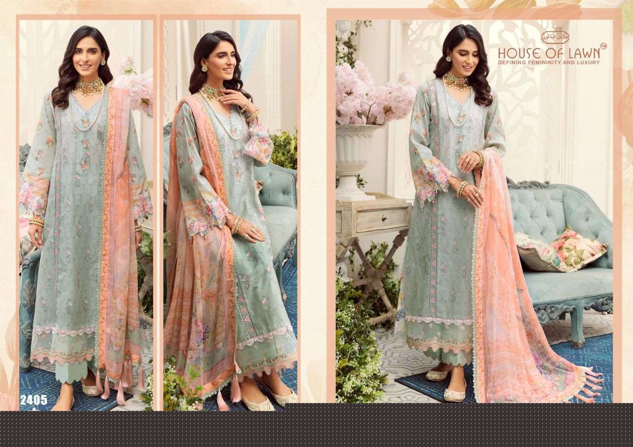 FIRDOUS REMIX BY HOUSE OF LAWN 2401 TO 2407 SERIES BEAUTIFUL PAKISTANI SUITS COLORFUL STYLISH FANCY CASUAL WEAR & ETHNIC WEAR PURE COTTON DRESSES AT WHOLESALE PRICE