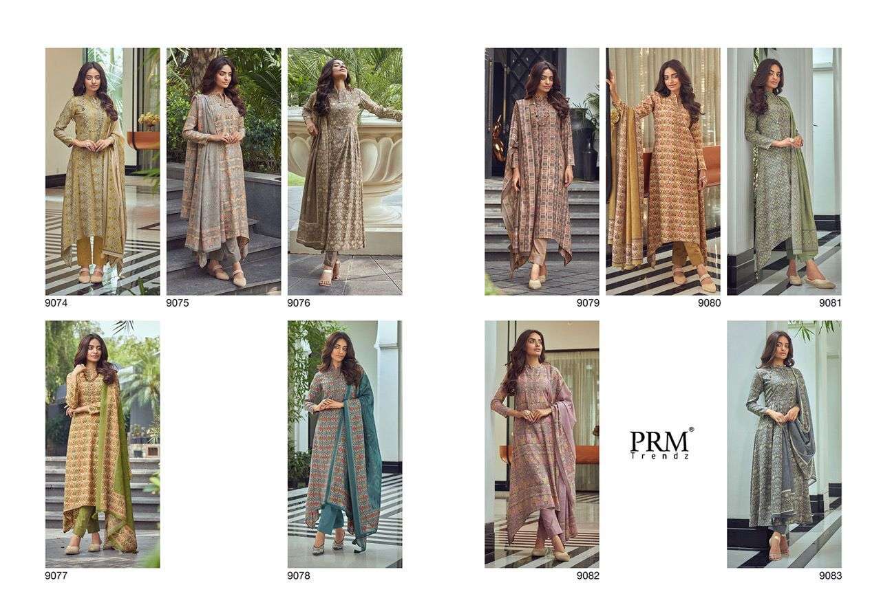 VOGUE VOL-5 BY PRM TRENDZ 9074 TO 9083 SERIES BEAUTIFUL SUITS COLORFUL STYLISH FANCY CASUAL WEAR & ETHNIC WEAR PURE VISCOSE MUSLIN DIGITAL PRINT DRESSES AT WHOLESALE PRICE