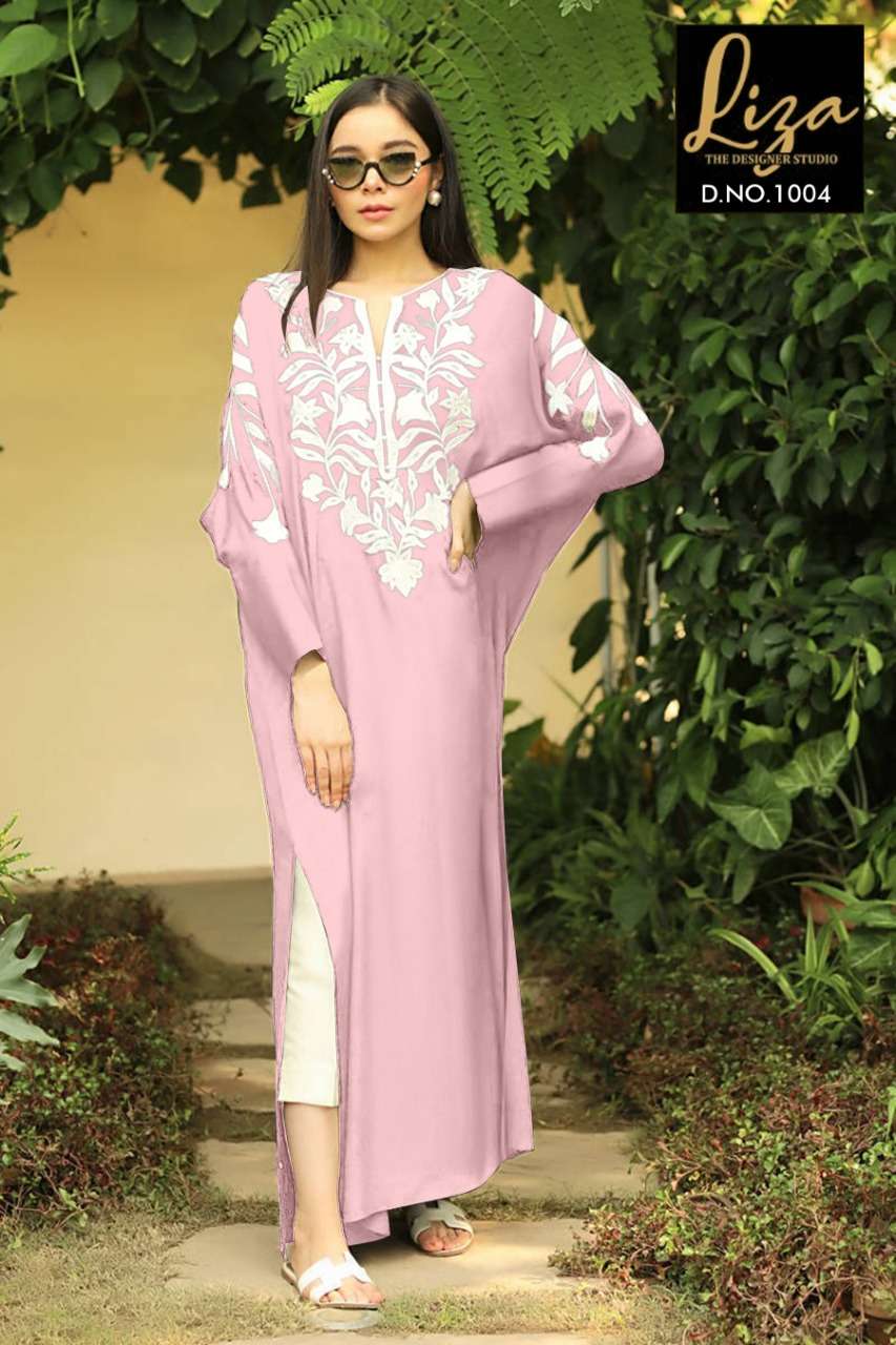 LIZA-1004 COLOURS BY LIZA 1004-A TO 1004-D SERIES DESIGNER STYLISH FANCY COLORFUL BEAUTIFUL PARTY WEAR & ETHNIC WEAR COLLECTION PURE GEORGETTE KURTIS WITH BOTTOM AT WHOLESALE PRICE