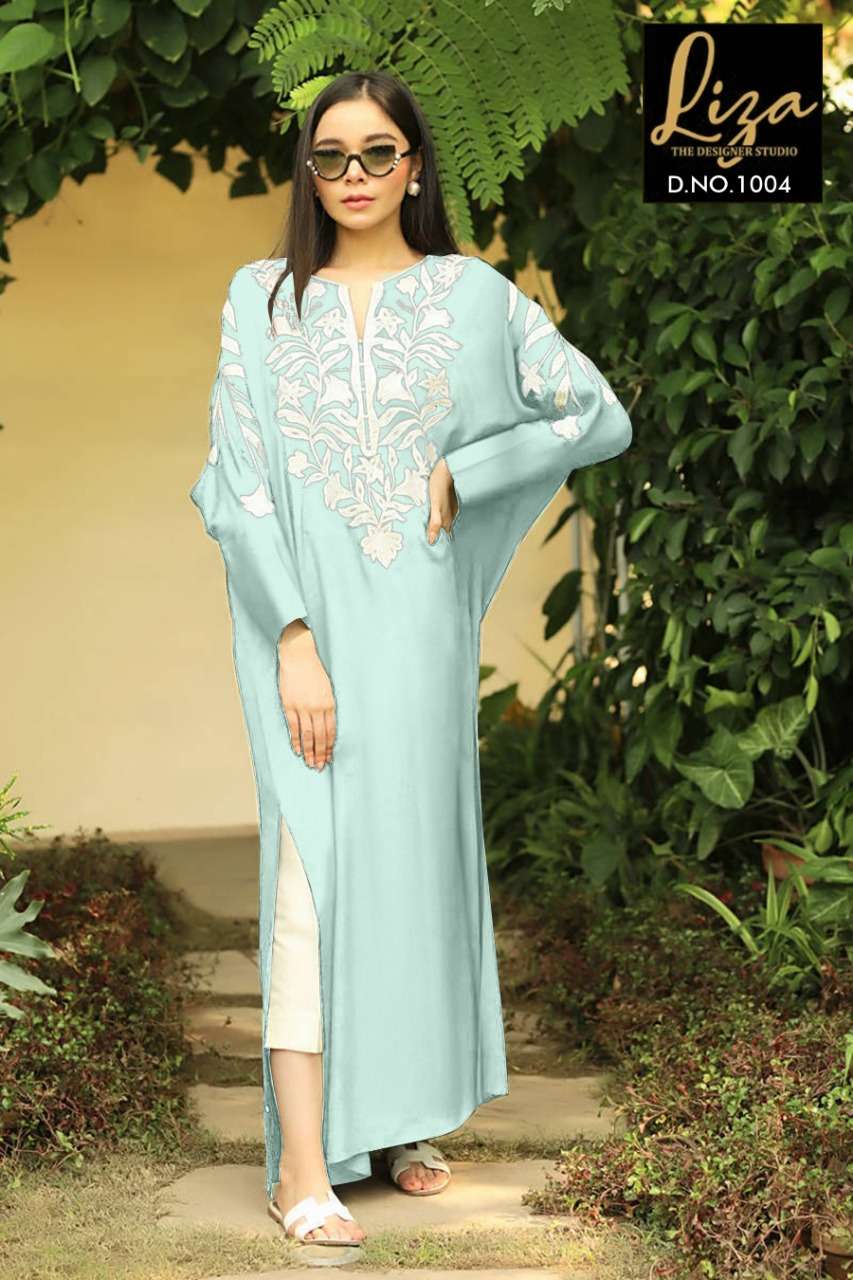 LIZA-1004 COLOURS BY LIZA 1004-A TO 1004-D SERIES DESIGNER STYLISH FANCY COLORFUL BEAUTIFUL PARTY WEAR & ETHNIC WEAR COLLECTION PURE GEORGETTE KURTIS WITH BOTTOM AT WHOLESALE PRICE