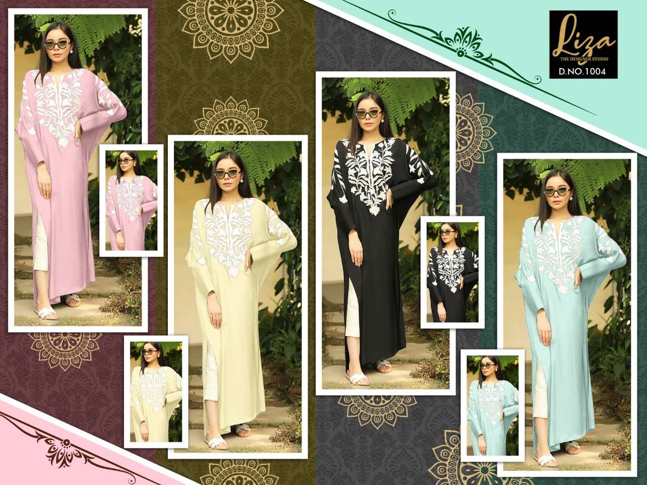 LIZA-1004 COLOURS BY LIZA 1004-A TO 1004-D SERIES DESIGNER STYLISH FANCY COLORFUL BEAUTIFUL PARTY WEAR & ETHNIC WEAR COLLECTION PURE GEORGETTE KURTIS WITH BOTTOM AT WHOLESALE PRICE