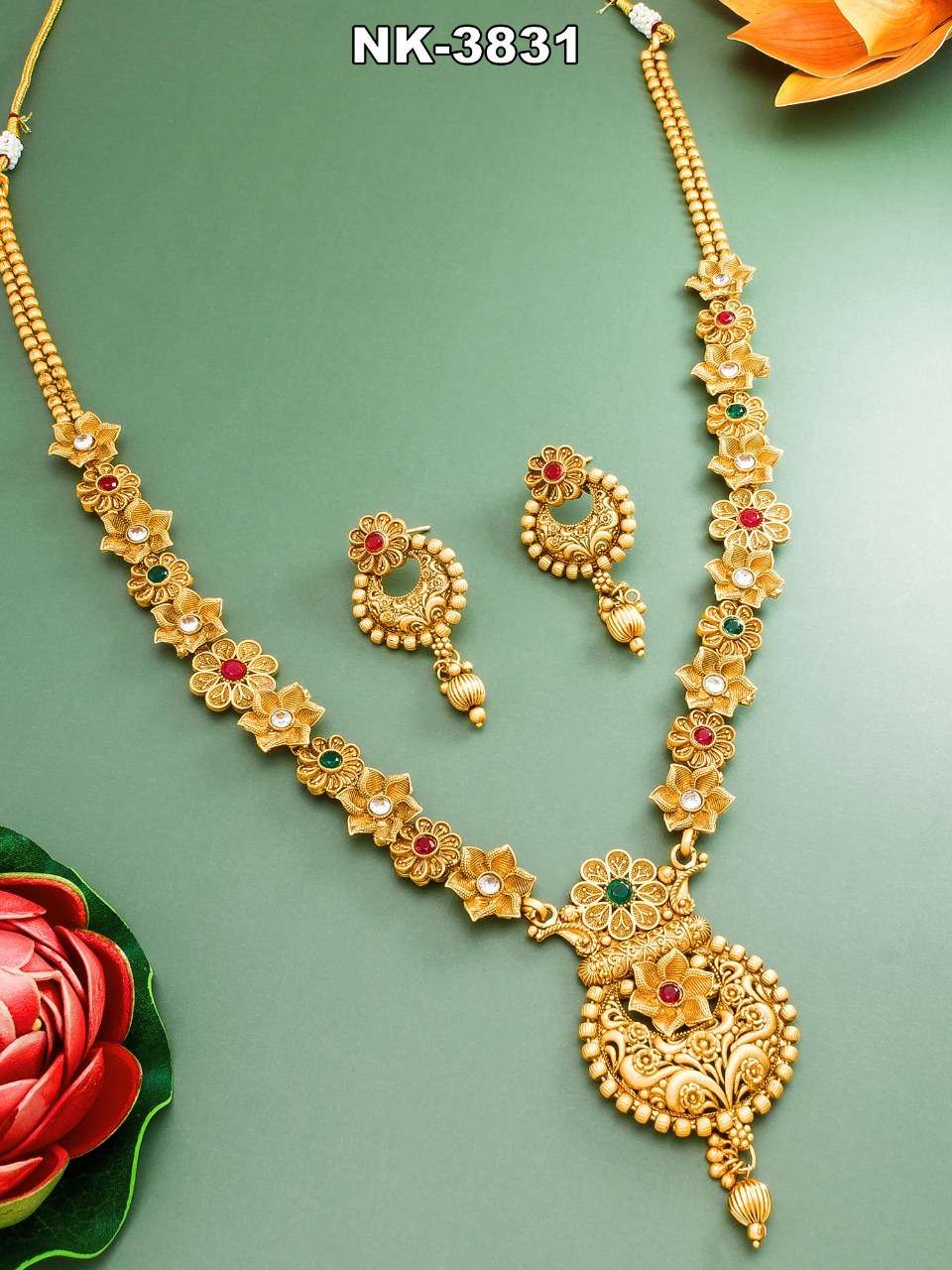 NK-3824 SERIES BY FASHID WHOLESALE TRADITIONAL IMITATION JEWELLERY FOR INDIAN ATTIRE AT EXCLUSIVE RANGE.