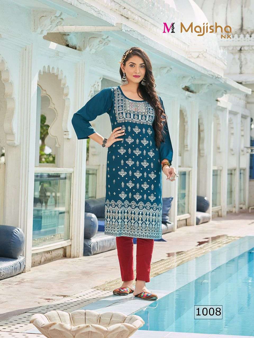 MASAKALI BY MAJISHA NX 1001 TO 1010 SERIES DESIGNER STYLISH FANCY COLORFUL BEAUTIFUL PARTY WEAR & ETHNIC WEAR COLLECTION RAYON WITH WORK KURTIS AT WHOLESALE PRICE