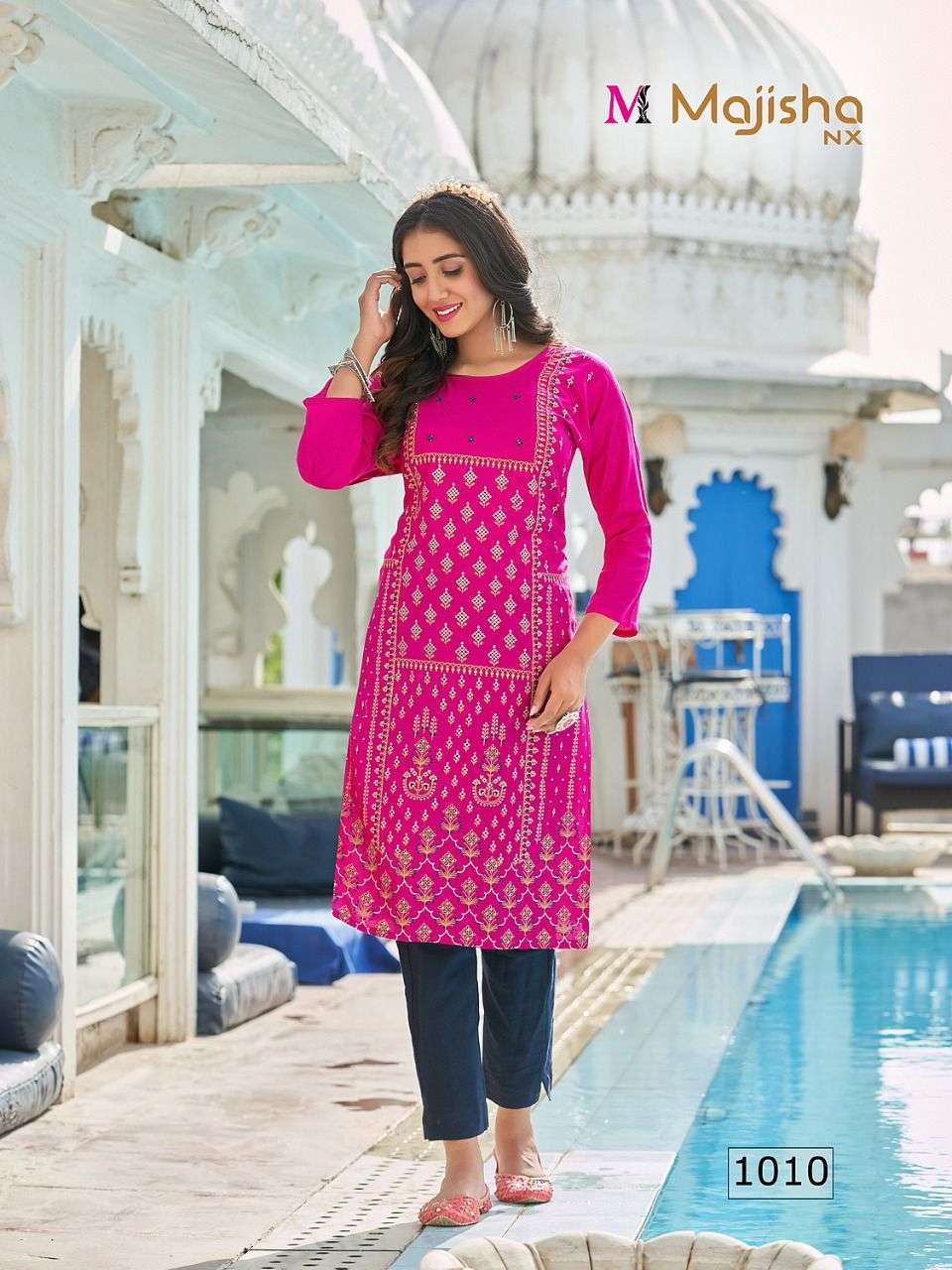 MASAKALI BY MAJISHA NX 1001 TO 1010 SERIES DESIGNER STYLISH FANCY COLORFUL BEAUTIFUL PARTY WEAR & ETHNIC WEAR COLLECTION RAYON WITH WORK KURTIS AT WHOLESALE PRICE