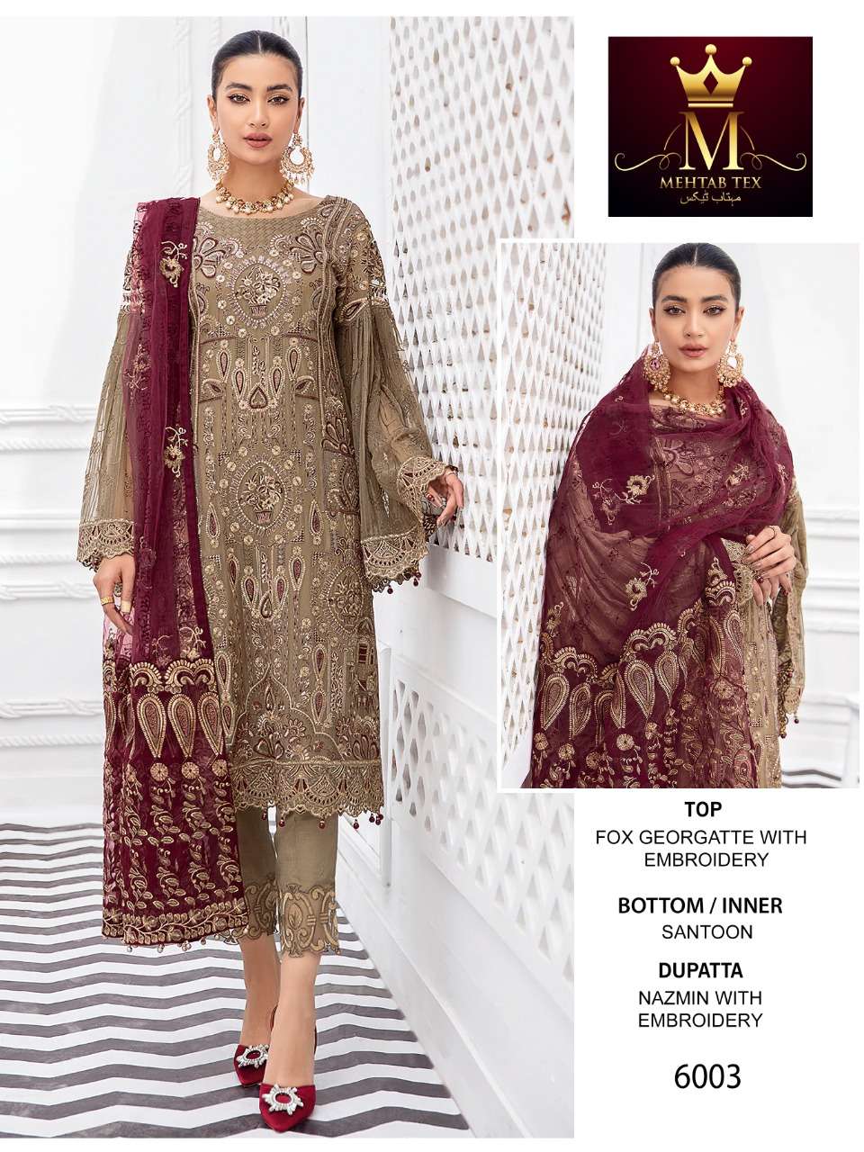 RANGOON BY MEHTAB TEX 6003 TO 6005 SERIES BEAUTIFUL PAKISTANI SUITS COLORFUL STYLISH FANCY CASUAL WEAR & ETHNIC WEAR FAUX GEORGETTE DRESSES AT WHOLESALE PRICE
