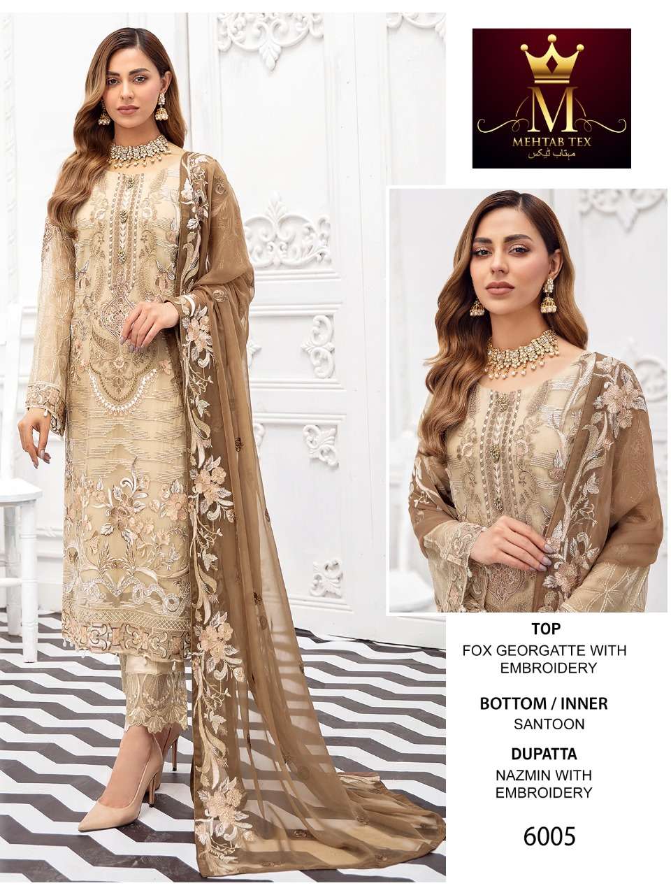 RANGOON BY MEHTAB TEX 6003 TO 6005 SERIES BEAUTIFUL PAKISTANI SUITS COLORFUL STYLISH FANCY CASUAL WEAR & ETHNIC WEAR FAUX GEORGETTE DRESSES AT WHOLESALE PRICE