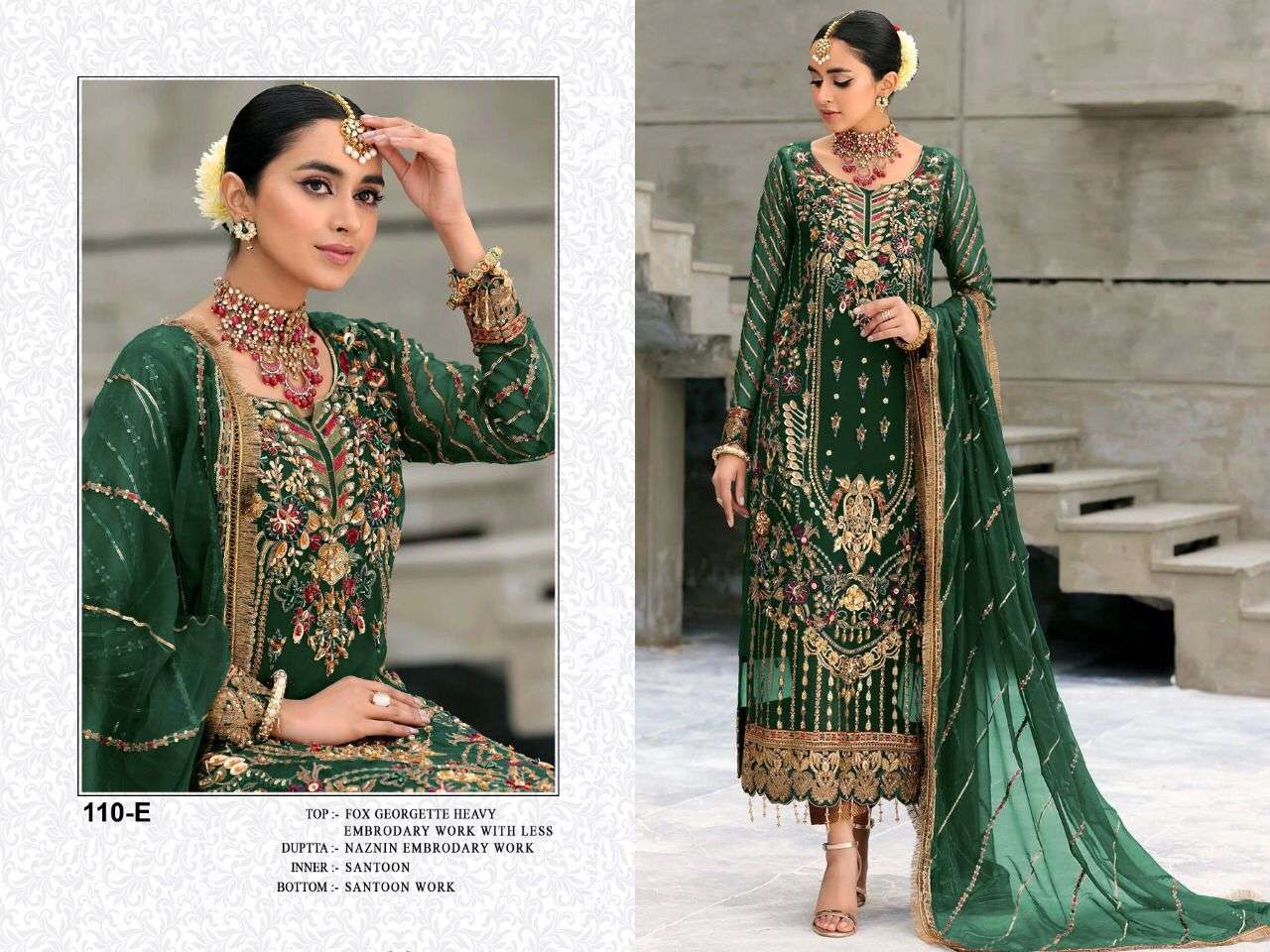 AL KARAM 110 COLOURS BY AL KARAM 110-A TO 110-F SERIES DESIGNS DESIGNER PAKISTANI SUITS BEAUTIFUL STYLISH FANCY COLORFUL PARTY WEAR & OCCASIONAL WEAR FAUX GEORGETTE EMBROIDERED DRESSES AT WHOLESALE PRICE