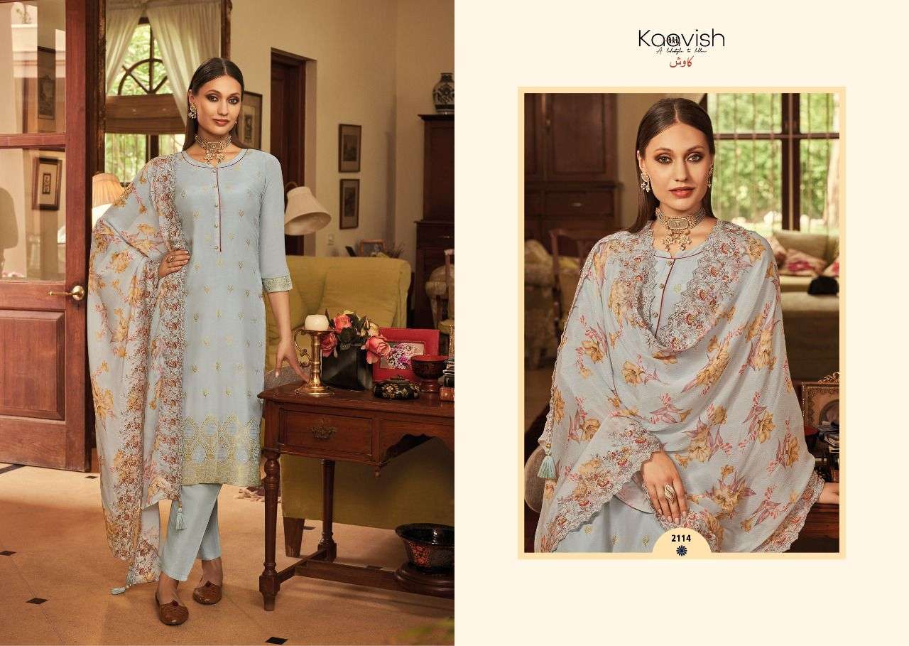 ZAHRA BY KAAVISH 2111 TO 2114 SERIES BEAUTIFUL SUITS COLORFUL STYLISH FANCY CASUAL WEAR & ETHNIC WEAR PURE MUSLIN SILK DRESSES AT WHOLESALE PRICE