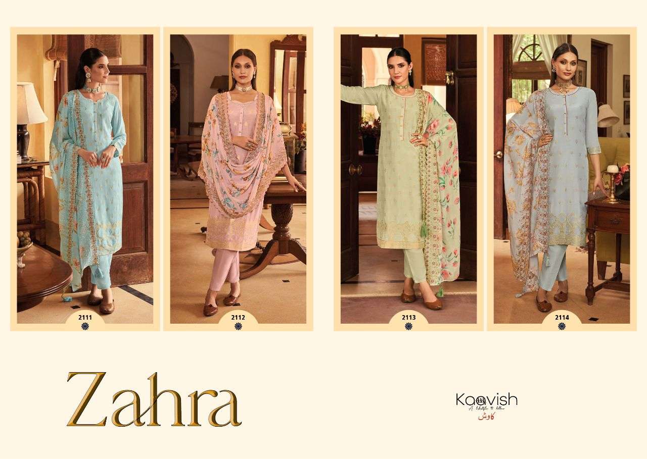 ZAHRA BY KAAVISH 2111 TO 2114 SERIES BEAUTIFUL SUITS COLORFUL STYLISH FANCY CASUAL WEAR & ETHNIC WEAR PURE MUSLIN SILK DRESSES AT WHOLESALE PRICE