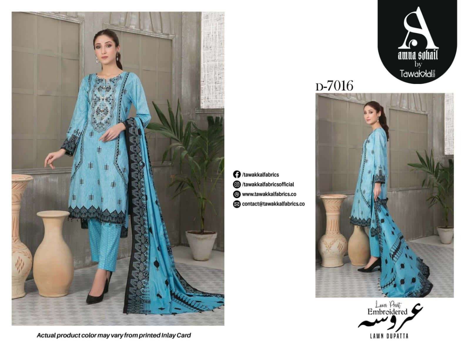 AROOSA BY TAWAKKAL FAB 7011 TO 7024 SERIES BEAUTIFUL PAKISTANI SUITS COLORFUL STYLISH FANCY CASUAL WEAR & ETHNIC WEAR FANCY DRESSES AT WHOLESALE PRICE