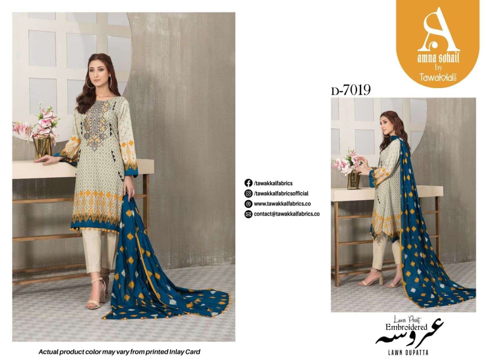 AROOSA BY TAWAKKAL FAB 7011 TO 7024 SERIES BEAUTIFUL PAKISTANI SUITS COLORFUL STYLISH FANCY CASUAL WEAR & ETHNIC WEAR FANCY DRESSES AT WHOLESALE PRICE