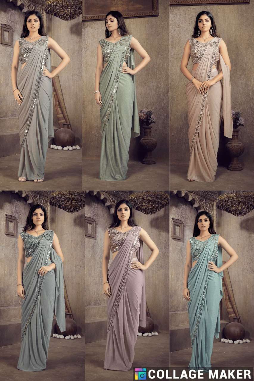 1015898 BY AMOHA TRENDZ 1015898-A TO 1015898-F SERIES INDIAN TRADITIONAL WEAR COLLECTION BEAUTIFUL STYLISH FANCY COLORFUL PARTY WEAR & OCCASIONAL WEAR IMPORTED SAREES AT WHOLESALE PRICE